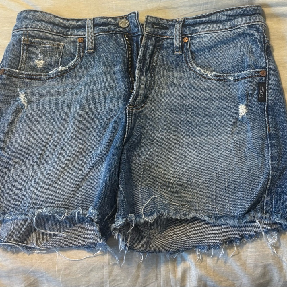 Silver Jeans Blue Frayed Jean Shorts